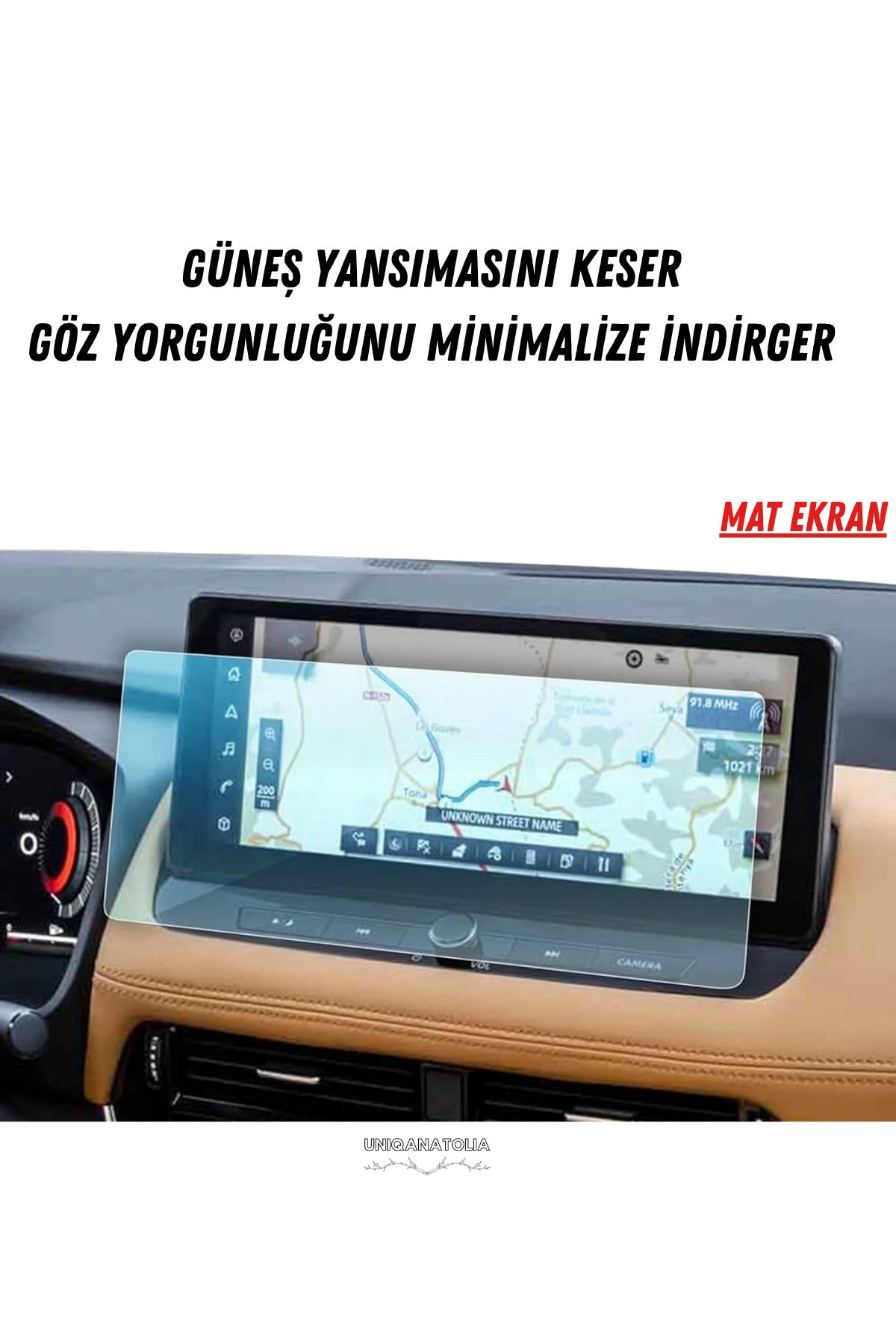Nissan Qashaqai 2026 Navigasyon ve Multimedya Uyumlu Mat Ekran Koruyucu