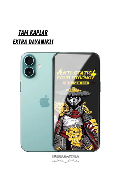 iPhone 16 Plus Anti-Static 3D Toz Tutmayan Kırılmaz Ekran Koruyucu
