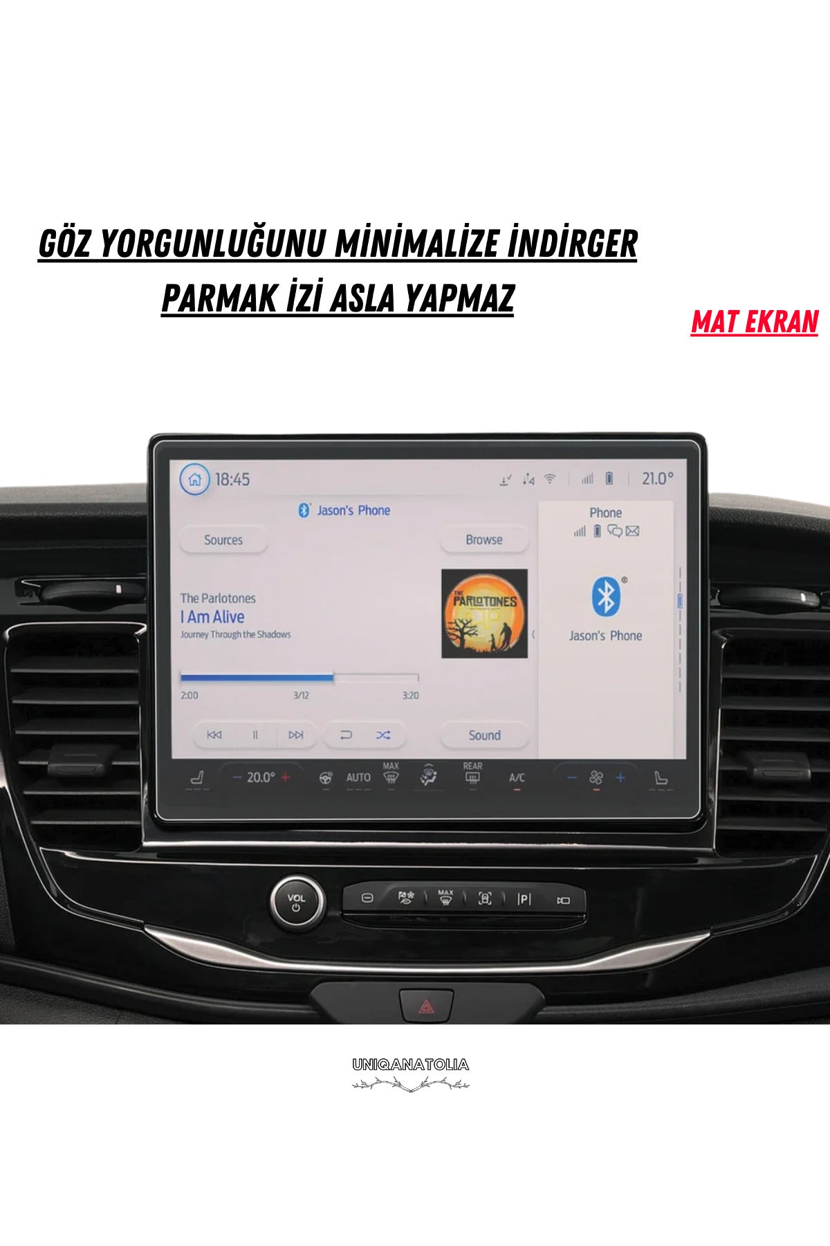 Ford Transit 2025 Navigasyon ve Multimedya Uyumlu Mat Ekran Koruyucu