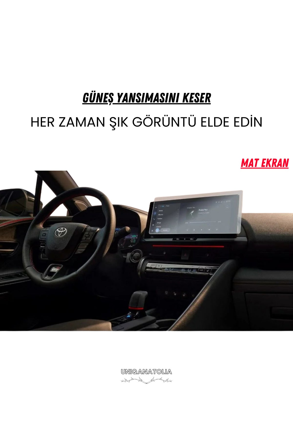 Toyota Yeni C-HR 2023-2024 Navigasyon ve Multimedya Uyumlu Mat Ekran Koruyucu