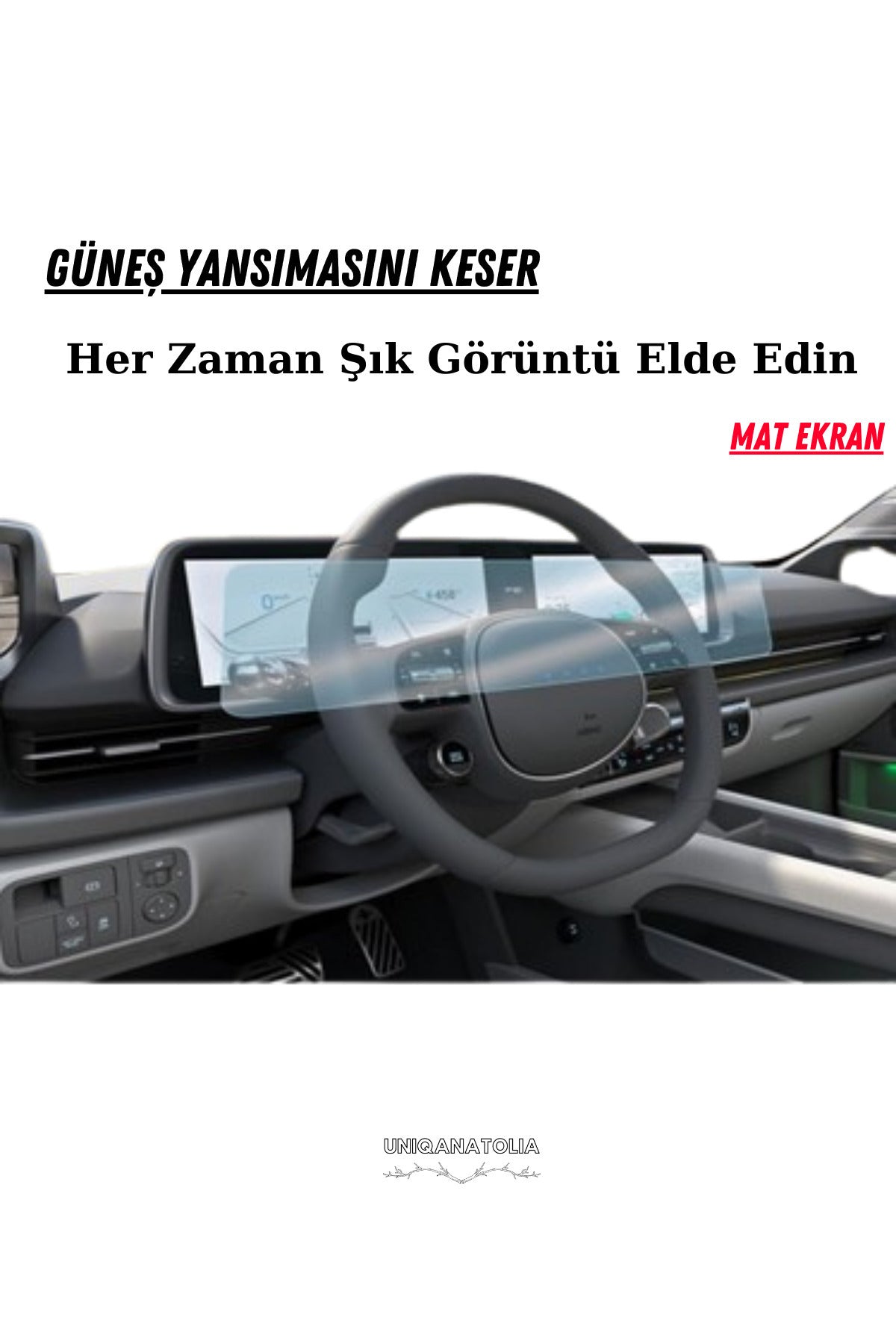 Hyundai Ioniq 6 2023-2024 Uyumlu Dijital Gösterge ve Bilgi Ekran Uyumlu Mat Ekran Koruyucu