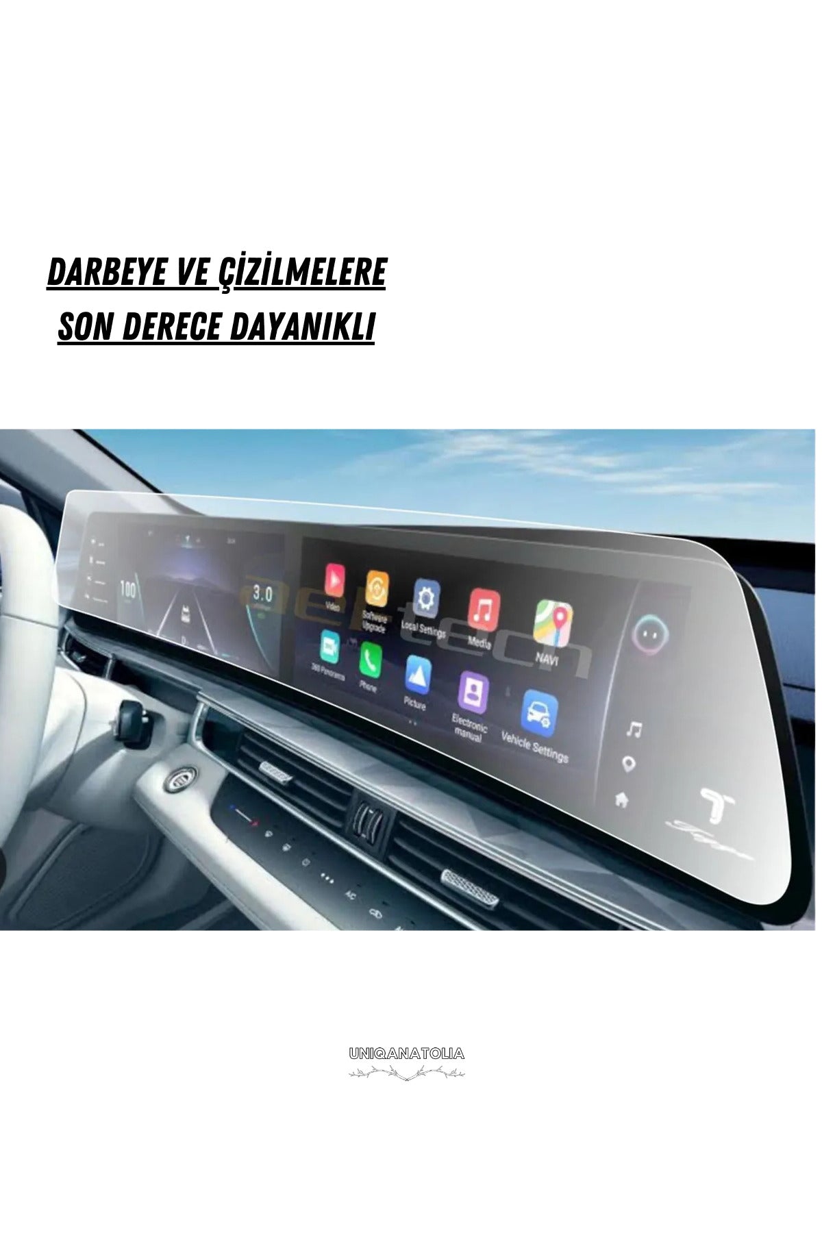 Chery Tıggo 8 Pro Max 2024 Dijital Gösterge ve Multimedya Uyumlu Nano Ekran Koruyucu