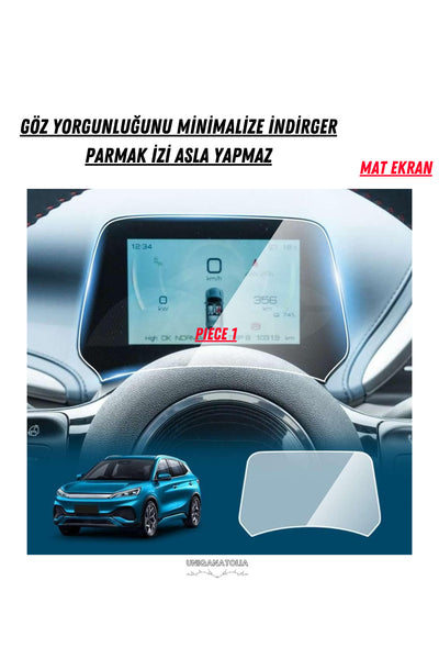BYD Atto 3 Hayalet Gösterge ve Multimedya Uyumlu Mat Ekran Koruyucu
