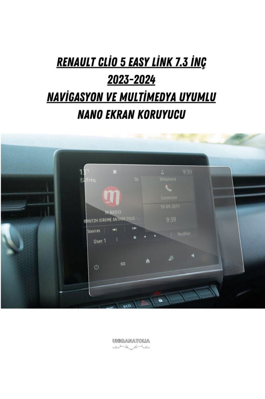 Renault Clio 5 Easy Link 2023 2024 Multimedya ve Navigasyon Uyumlu Nano Ekran Koruyucu
