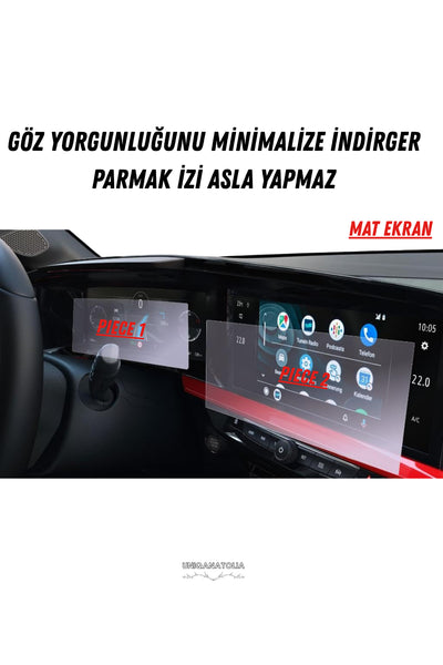Opel Mokka 2025 Hayalet Gösterge ve Multimedya Uyumlu Set Mat Ekran Koruyucu