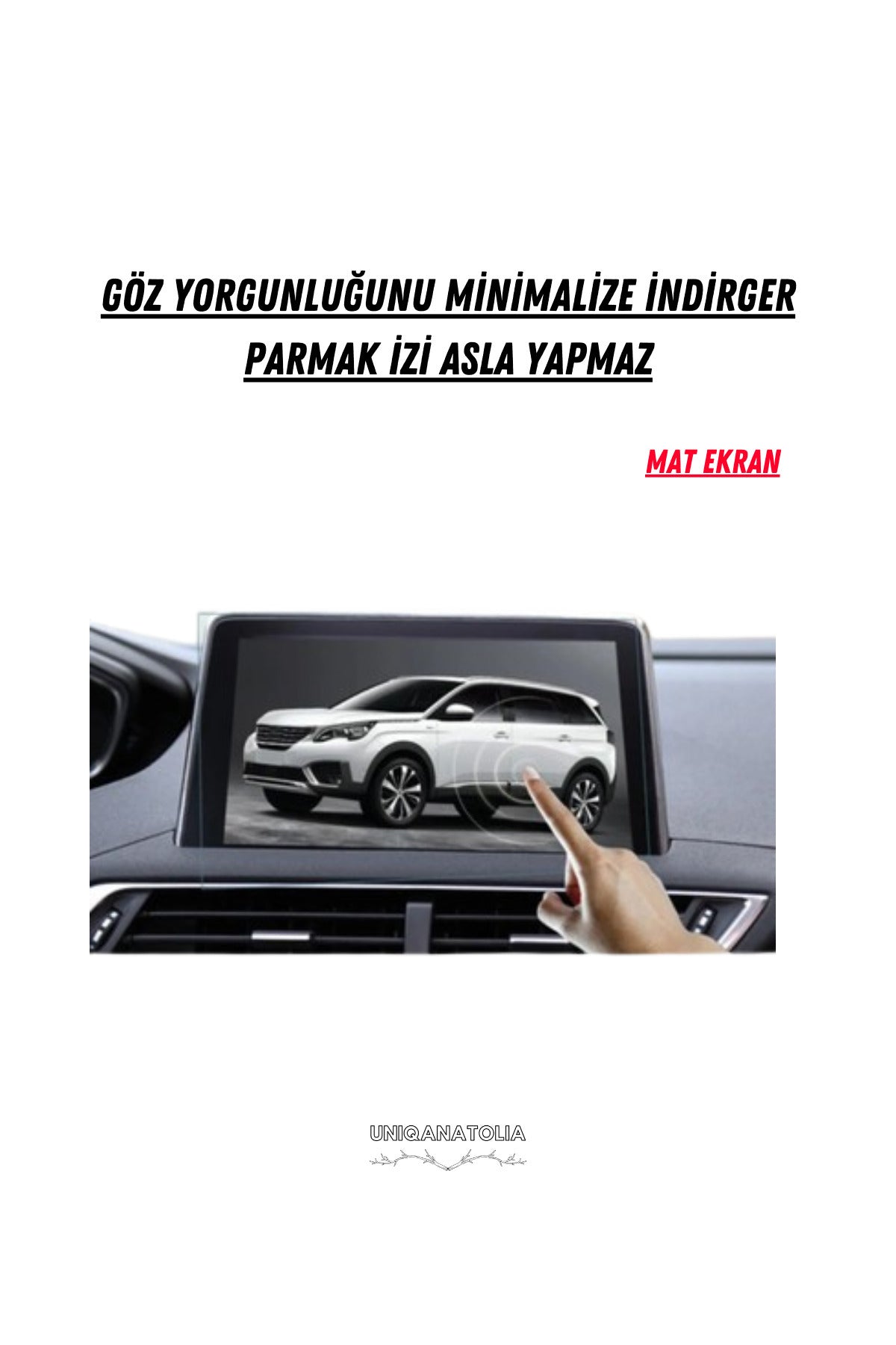 Peugeot 5008 Gt Line 2016-2020 Navigasyon ve Multimedya Uyumlu Mat Ekran Koruyucu