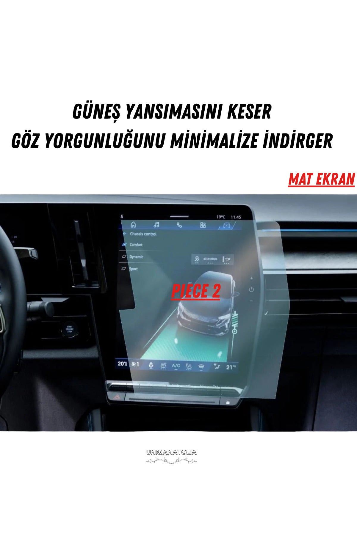 Renault Austral 2026 Hayalet Ekran Ve Multimedya Uyumlu Set Mat Ekran Koruyucu