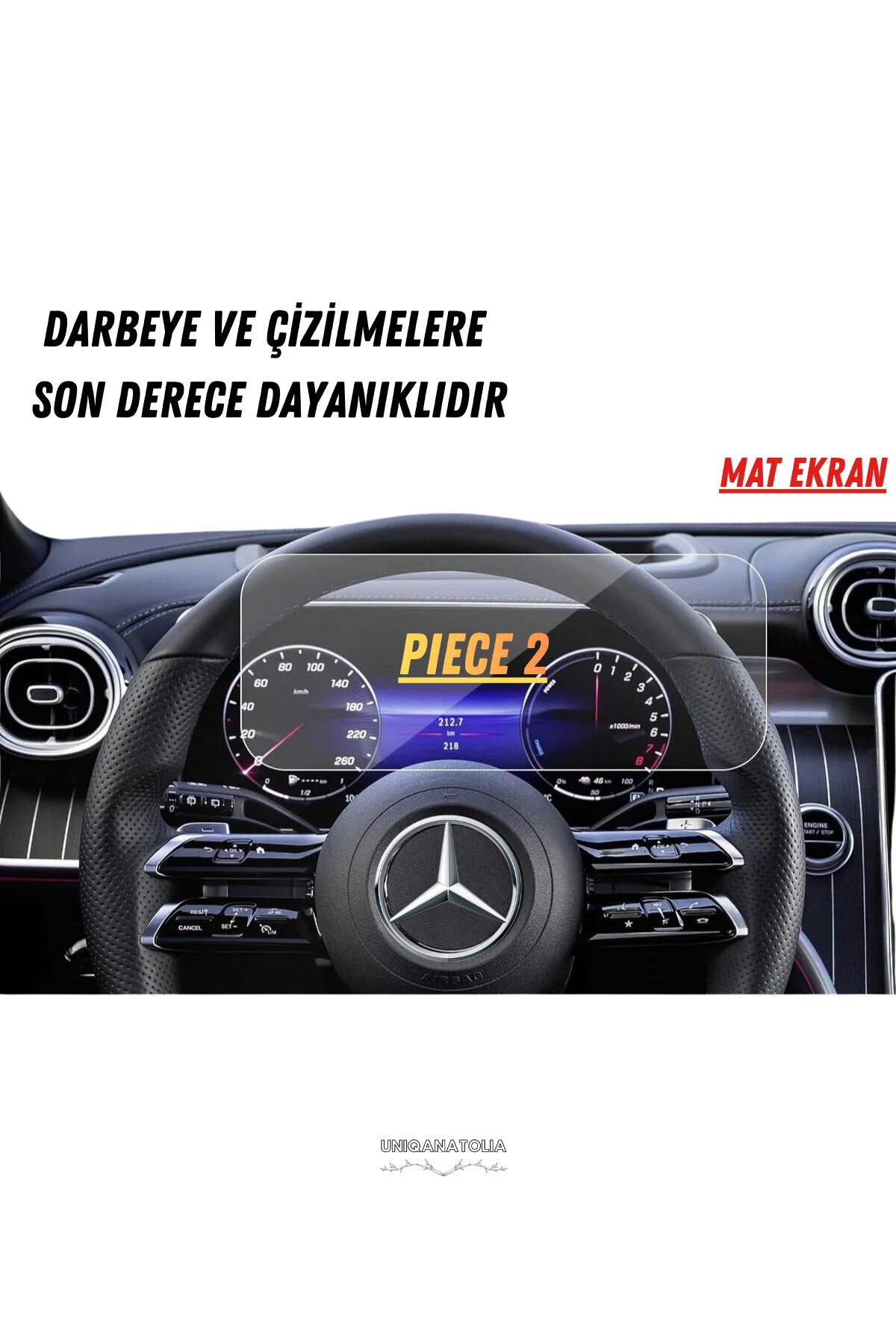 Mercedes C200 2025 Hayalet Gösterge ve Multimedya Uyumlu Set Mat Ekran Koruyucu