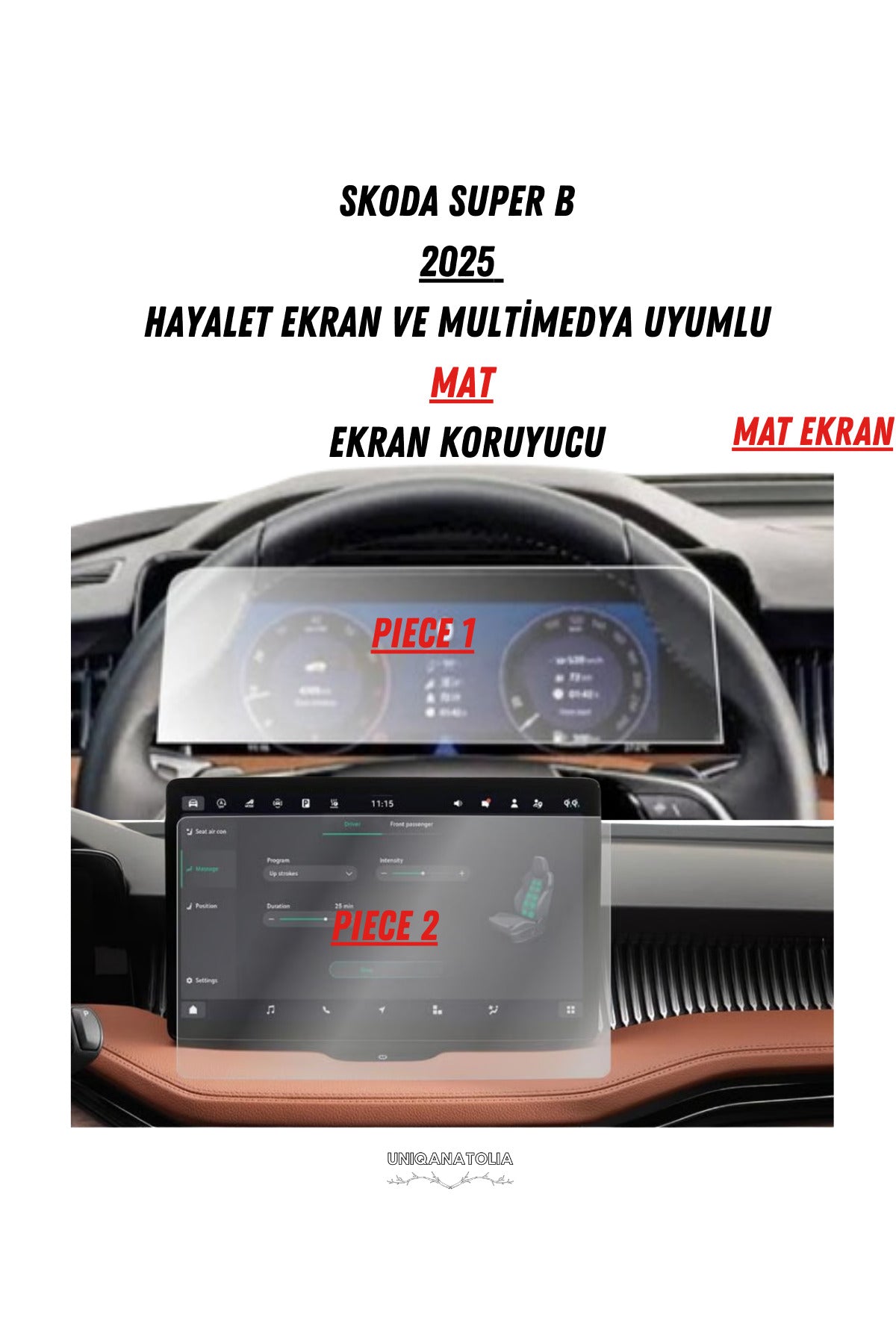 Skoda Superb 2024 Navigasyon ve Multimedya Uyumlu Nano Ekran Koruyucu
