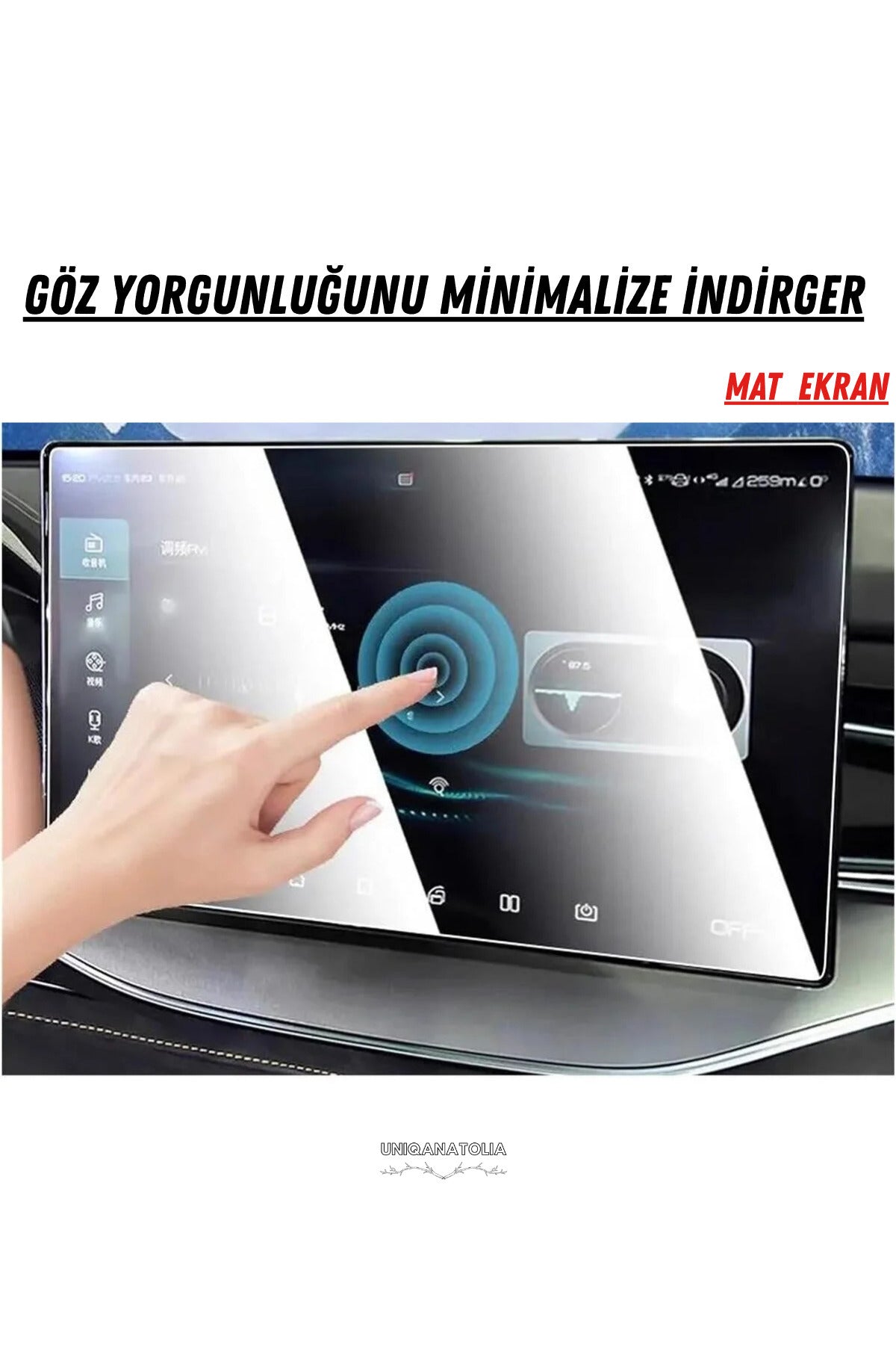 BYD Sealion 7 15.6 inç Navigasyon ve Multimedya Uyumlu Mat Ekran Koruyucu