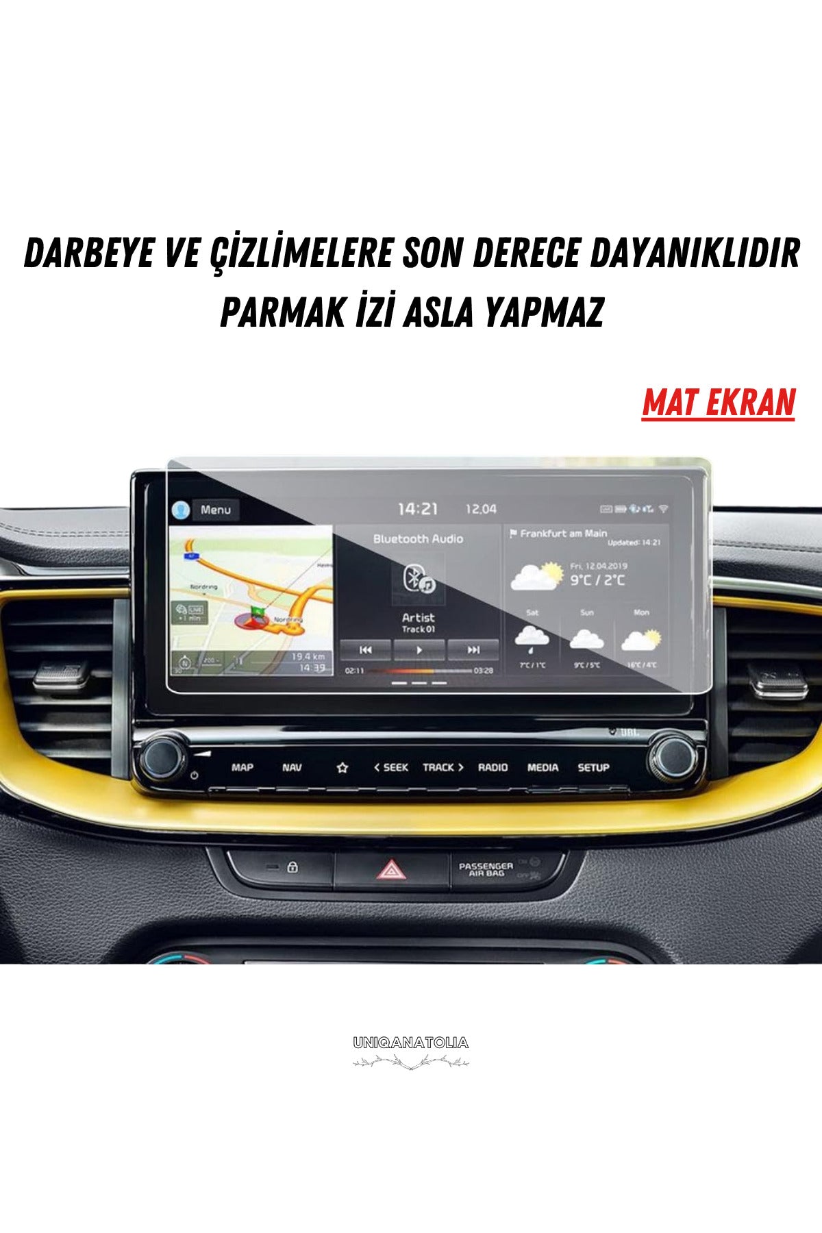 Kia Xceed 2026 Navigasyon ve Multimedya Uyumlu Mat Ekan Koruyucu
