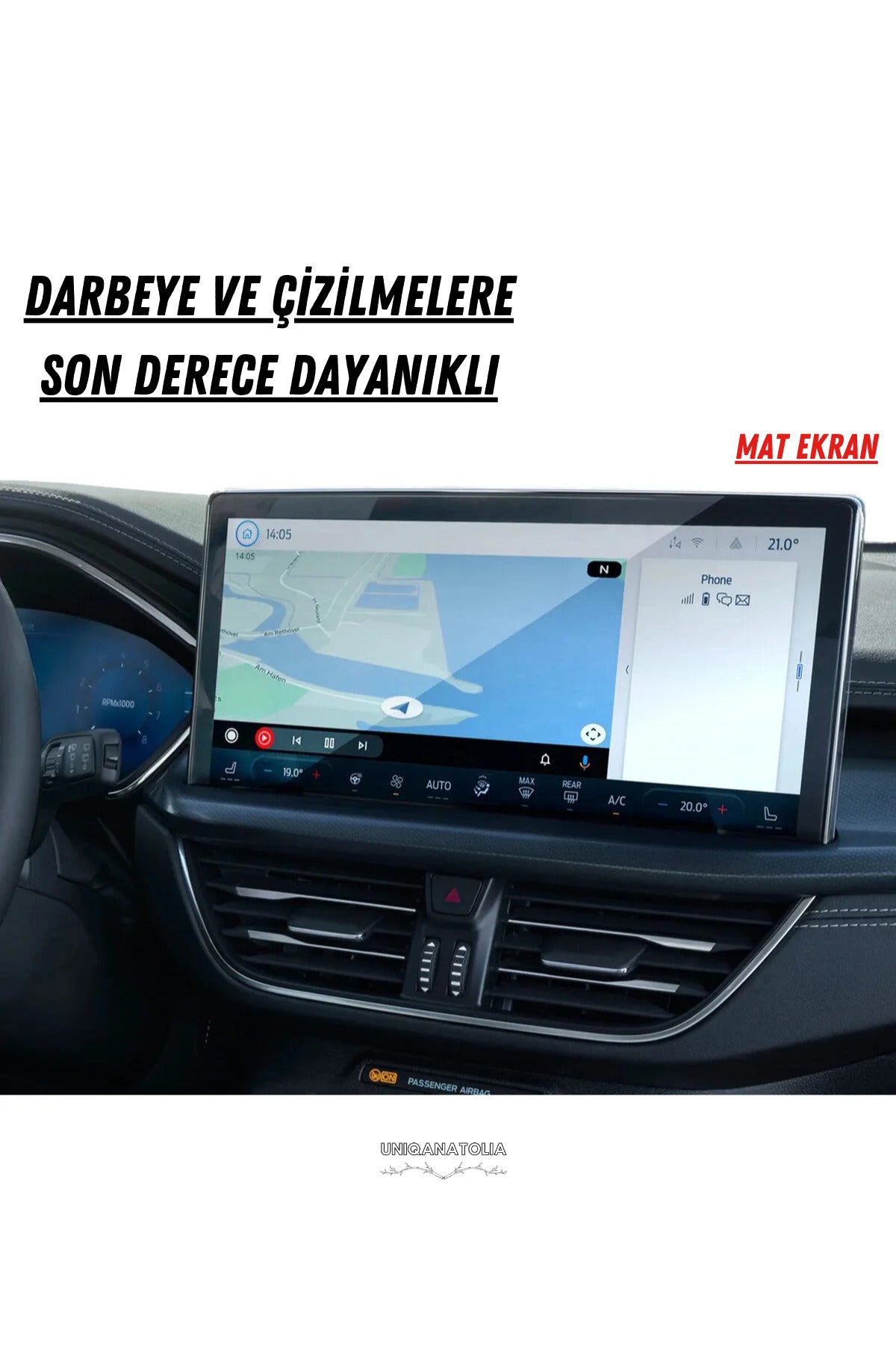 Ford Kuga 2025 Navigasyon ve Multimedya Uyumlu Mat Ekran Koruyucu