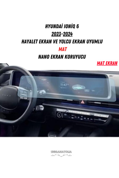 Hyundai Ioniq 6 2023-2024 Uyumlu Dijital Gösterge ve Bilgi Ekran Uyumlu Mat Ekran Koruyucu