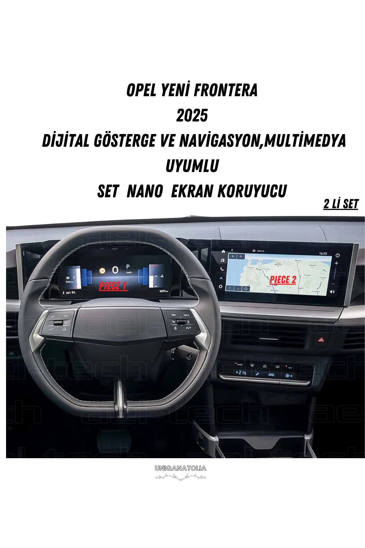 Opel Yeni Frontera 2025 Dijital Gösterge ve Multimedya Uyumlu Set Nano Ekran Koruyucu