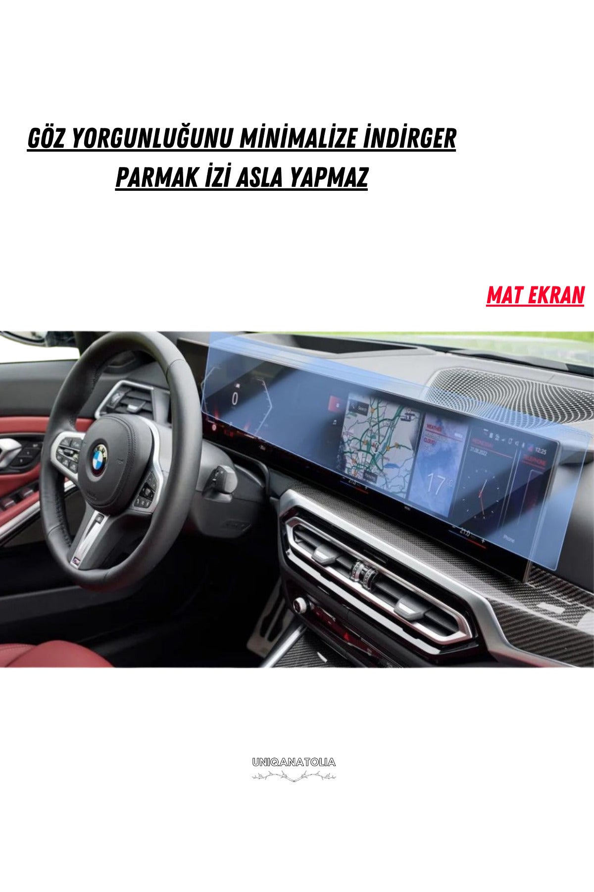 BMW 520i Gösterge Panel ve Bilgi Ekran Uyumlu Mat Ekran Koruyucu