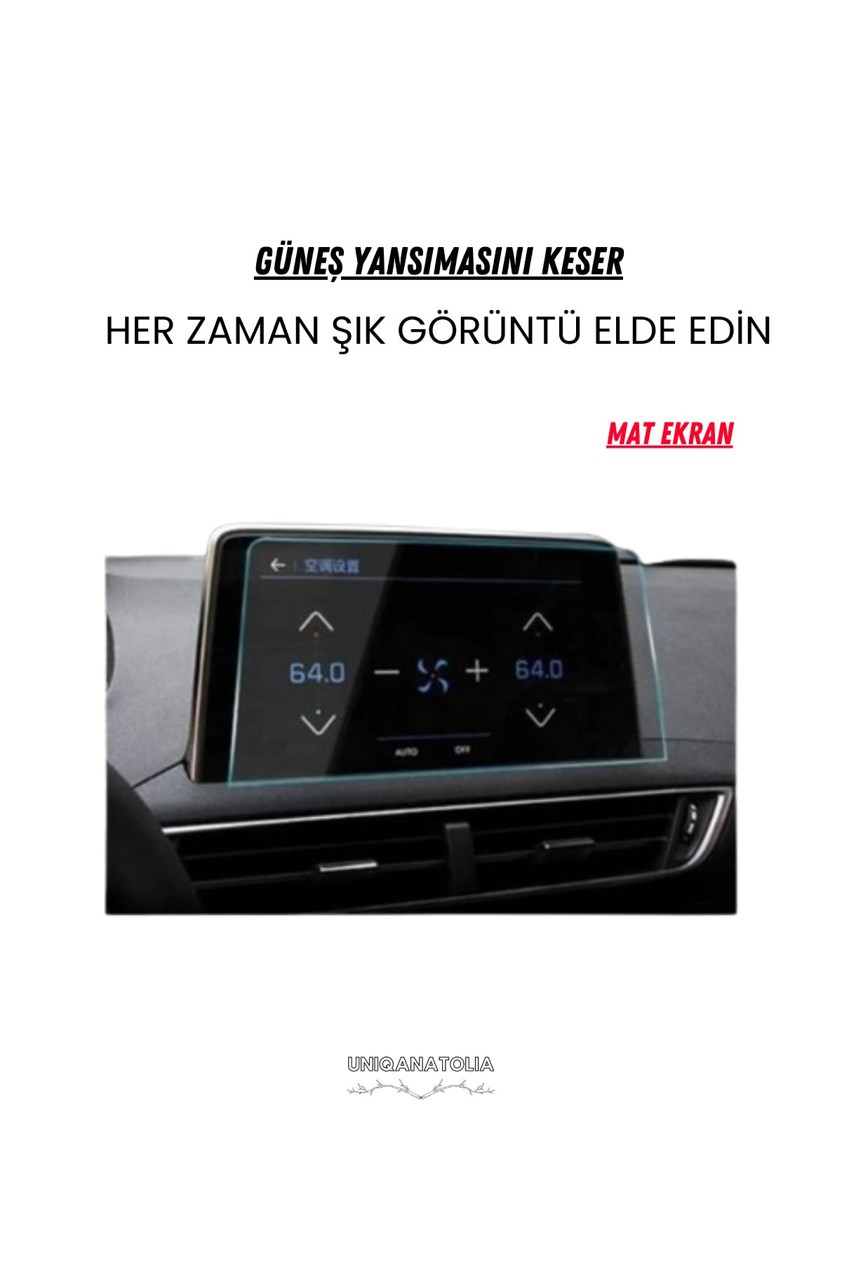 Peugeot 3008 2021-2023 Navigasyon ve Multimedya Uyumlu Mat Ekran Koruyucu