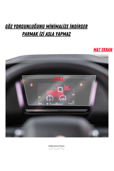 Citroen C4X 2021- 2024 Hayalet Gösterge ve Multimedya Uyumlu Mat Ekran Koruyucu