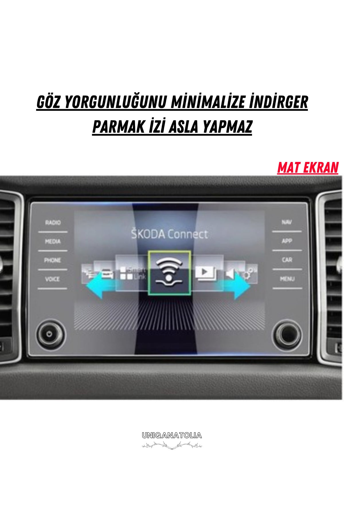 Skoda Kodiaq 2022-2023 Navigasyon ve Multimedya Uyumlu Mat Ekran Koruyucu