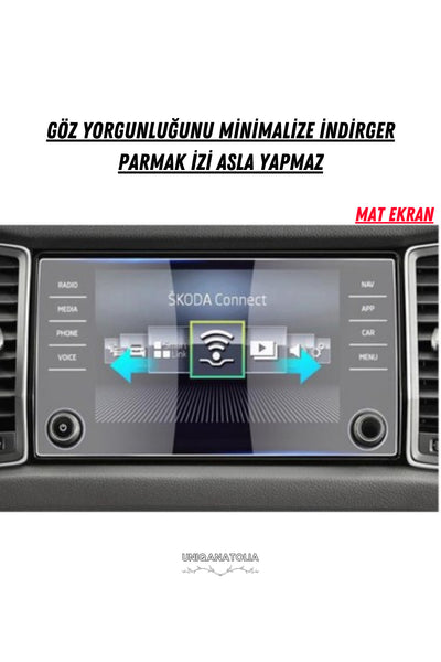 Skoda Kodiaq 2022-2023 Navigasyon ve Multimedya Uyumlu Mat Ekran Koruyucu