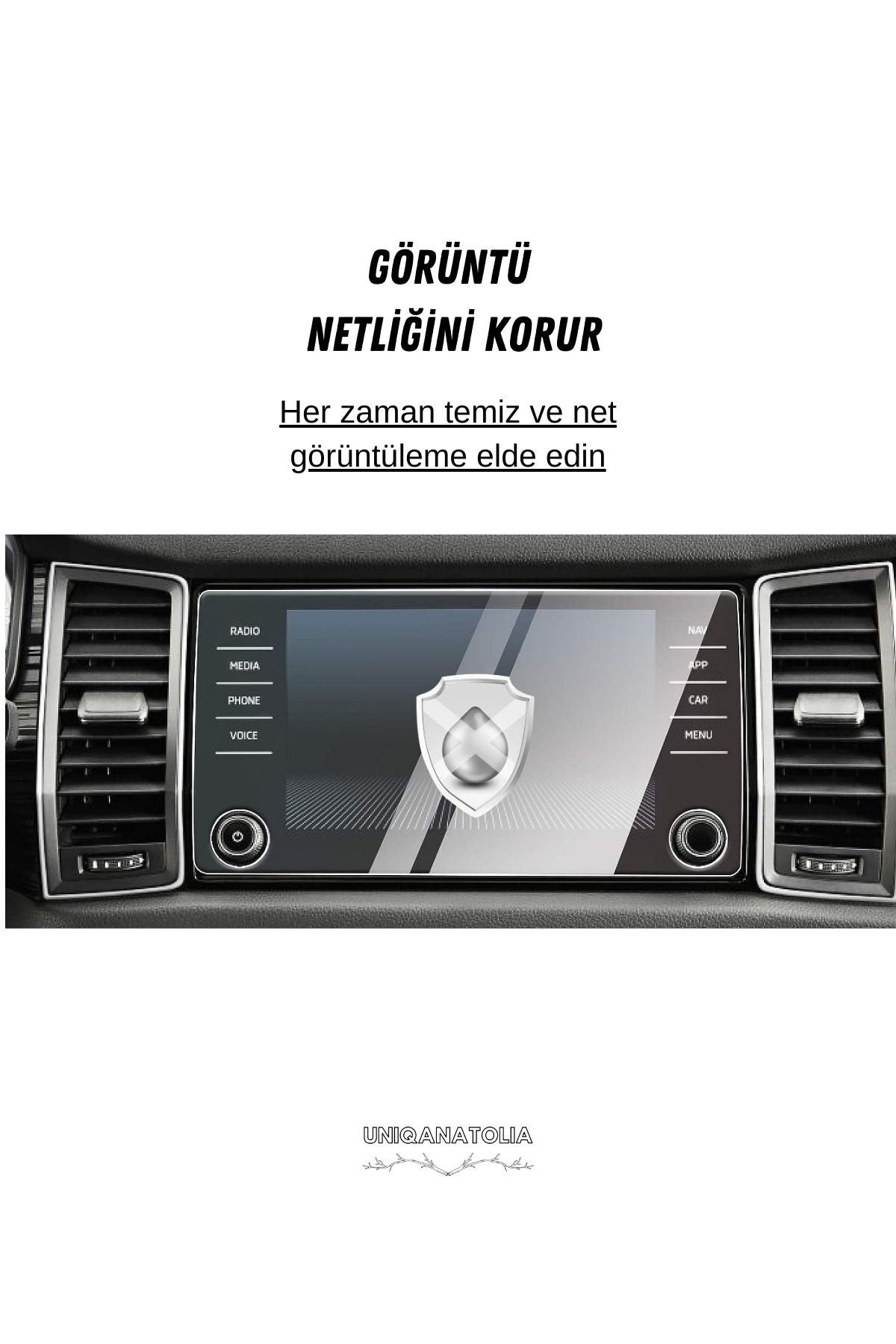 Skoda Kodiaq 8 İnç Navigasyon ve Digital Gösterge Panel Uyumlu Nano Ekran Koruyucu