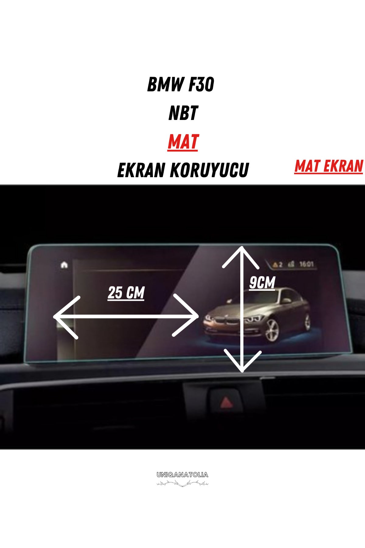 BMW F30 NBT Ekran Uyumlu Mat Ekran Koruyucu