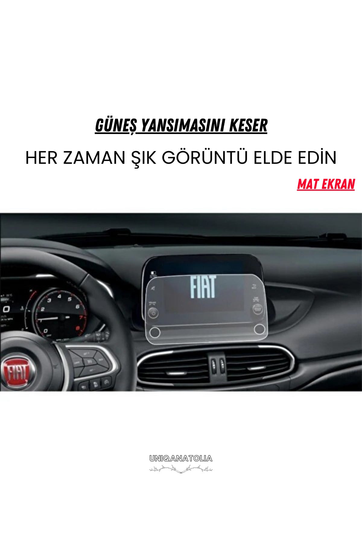 Fiat Egea-Egea Cross 2022-2023 Navigasyon ve Multimedya Uyumlu Mat Ekran Koruyucu