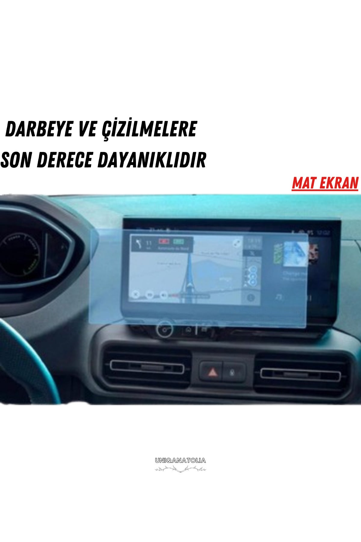 Peugeot Rifter 2025 Navigasyon ve Multimedya Uyumlu Mat Ekran Koruyucu