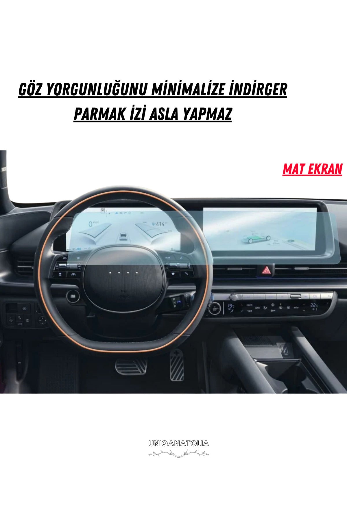 Hyundai Ioniq 6 2023-2024 Uyumlu Dijital Gösterge ve Bilgi Ekran Uyumlu Mat Ekran Koruyucu