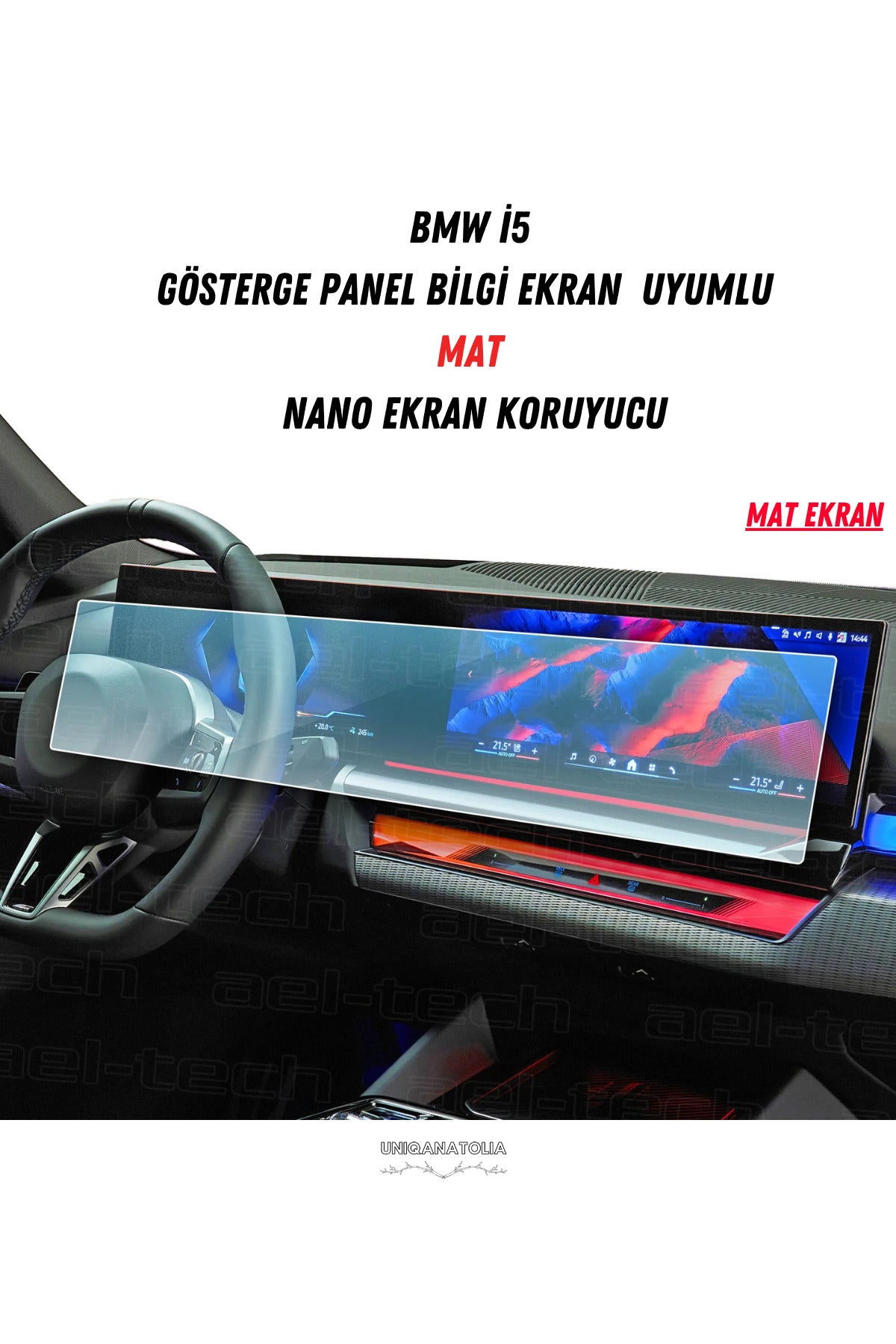 BMW i5 Gösterge Panel ve Bilgi Ekran Uyumlu Mat Ekran Koruyucu
