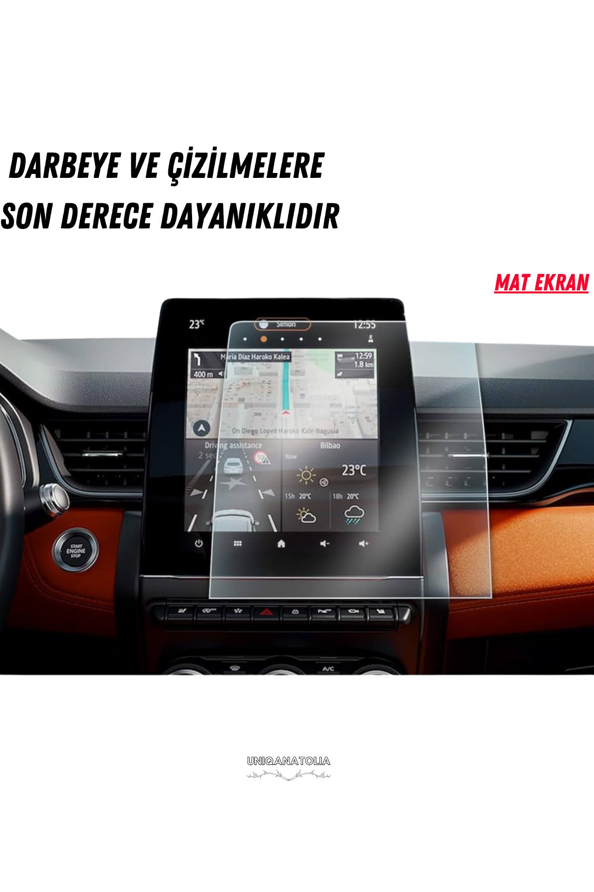 Renault Clio 2025 Techno Esprit Alpine Navigasyon ve Multimedya Uyumlu Mat Ekran Koruyucu