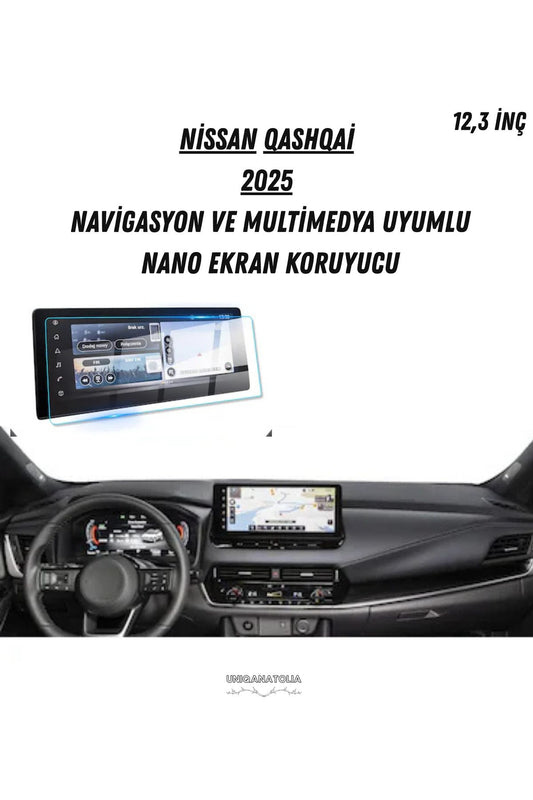 Nissan Qashqai 2025 Navigasyon ve Multimedya Uyumlu Nano Ekran Koruyucu
