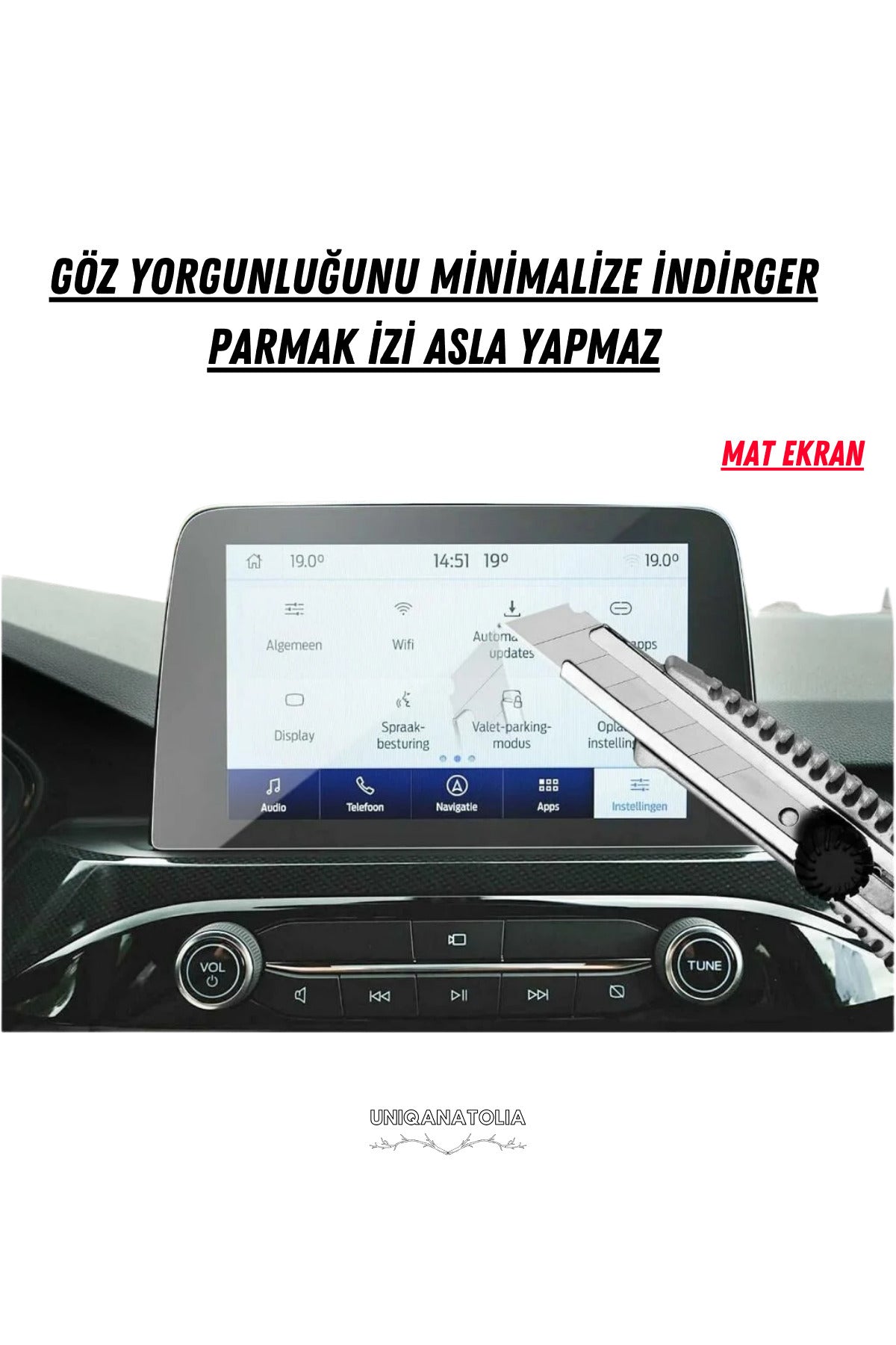 Ford Kuga 2020-2023 Navigasyon ve Multimedya Uyumlu Mat Ekran Koruyucu