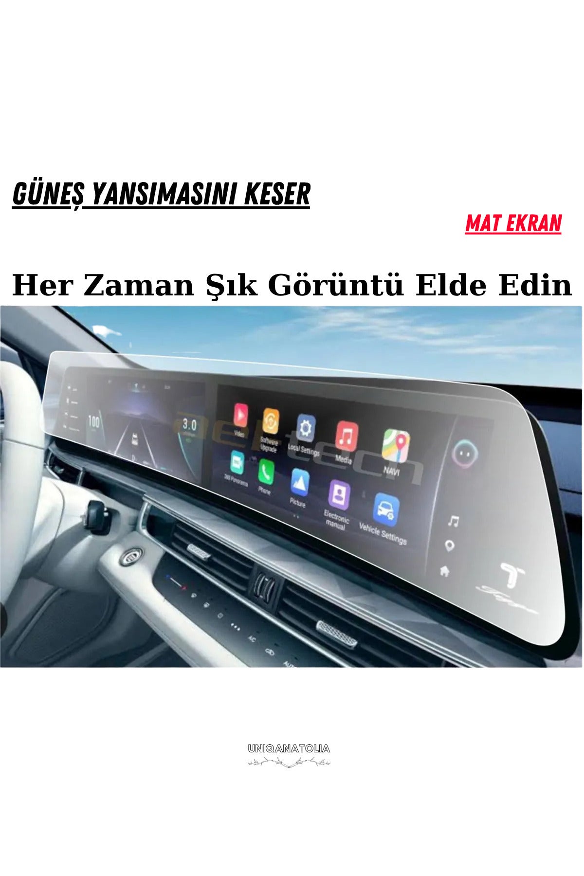 Chery Tıggo 7 Pro Max 2025 Dijital Gösterge ve Multimedya Uyumlu Mat Ekran Koruyucu