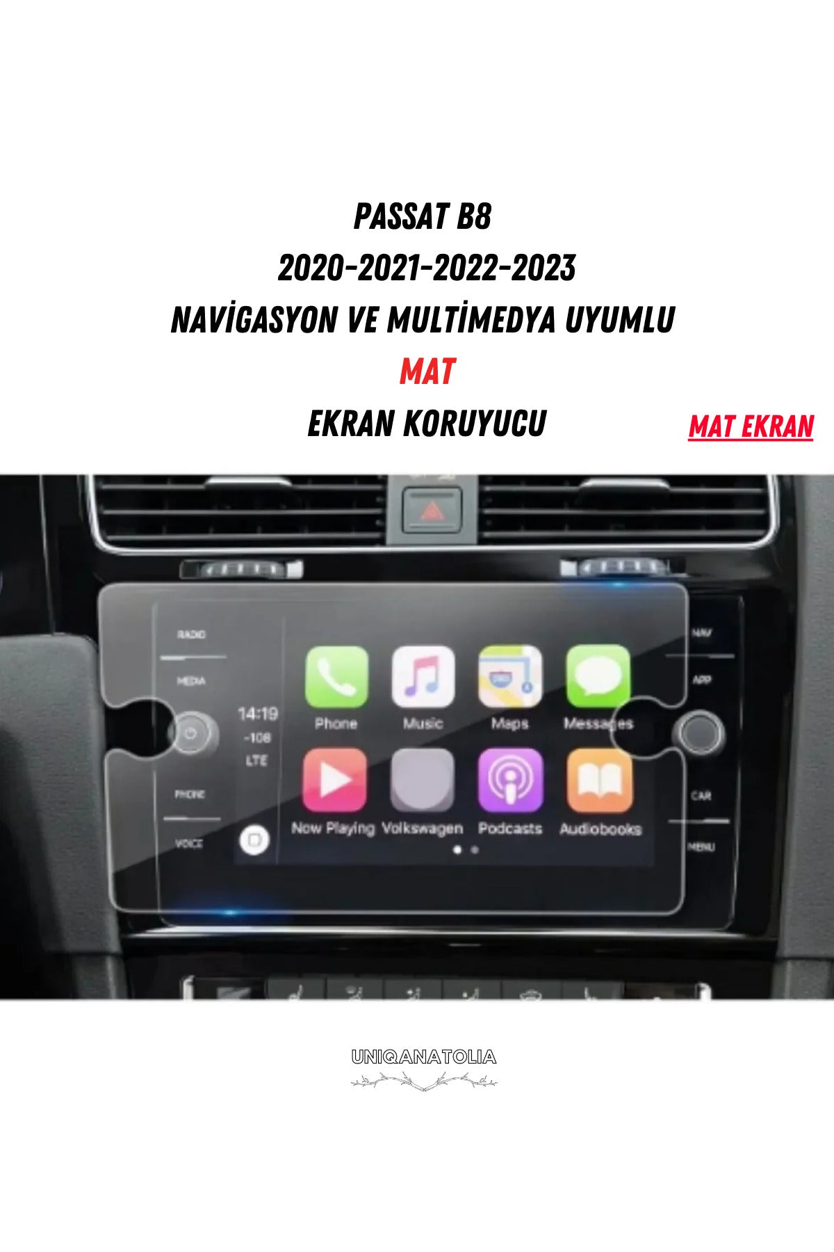 Passat B8 8.5 inç 2020-2023 Navigasyon ve Multimedya Uyumlu Mat Ekran Koruyucu