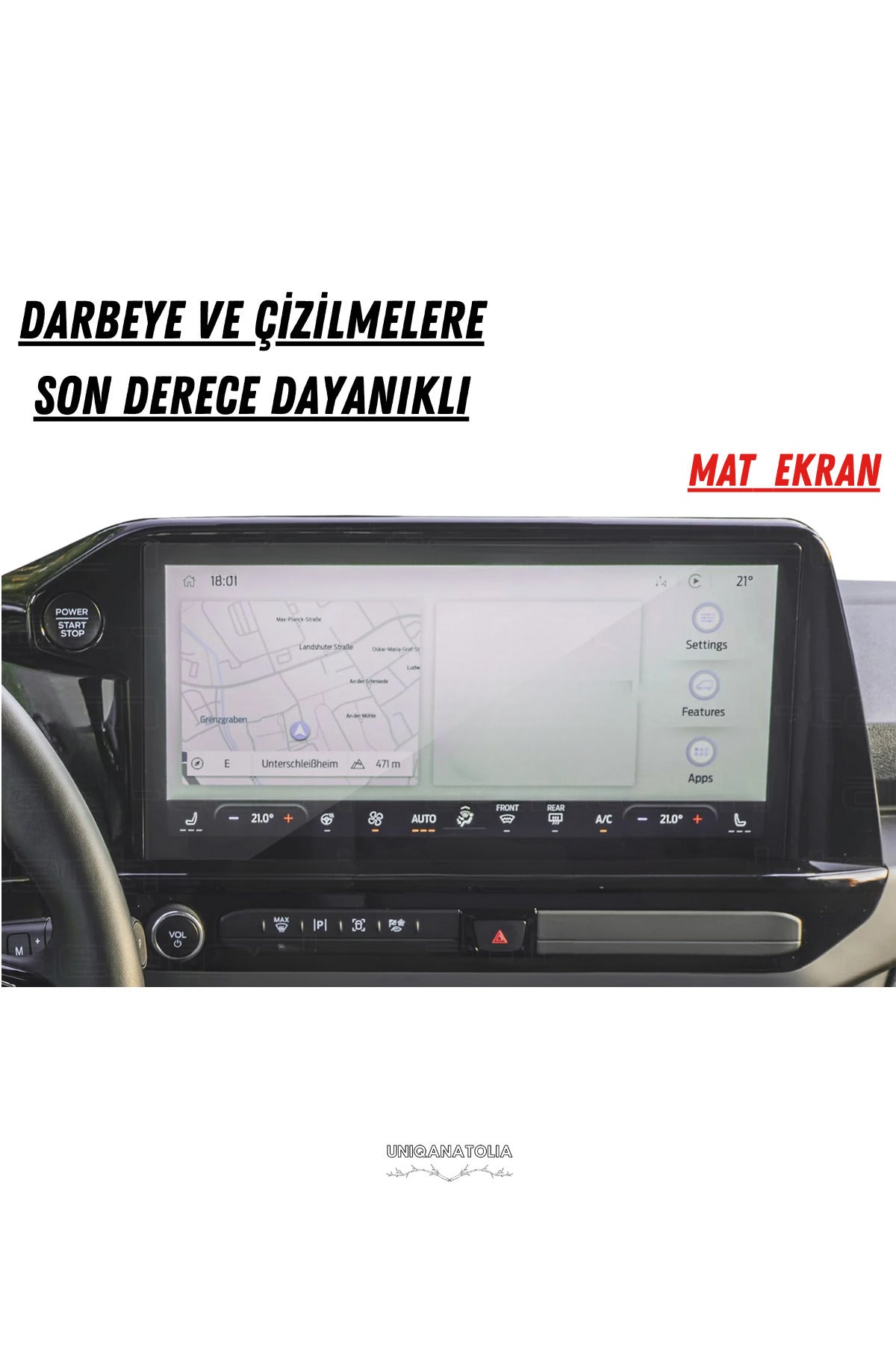 Volkswagen Transporter T7 2025 Yeni Kasa Multimedya Uyumlu Mat Ekran Koruyucu