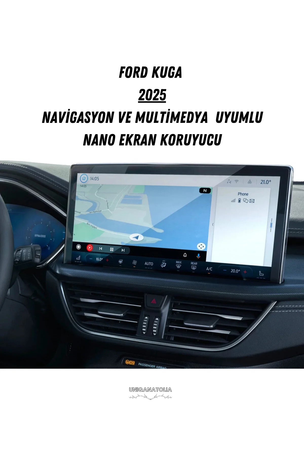 Ford Kuga 2025 Navigasyon ve Multimedya Uyumlu Nano Ekran Koruyucu