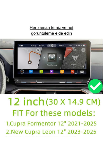 Seat Cupra Formentor 12 Inç Navigasyon ve Multimedya Uyumlu Nano Ekran Koruyucu 2021 2023