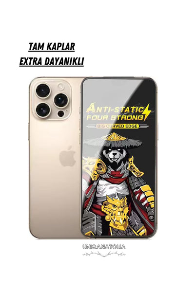 iPhone 16 Pro Anti-Static 3D Toz Tutmayan Kırılmaz Ekran Koruyucu