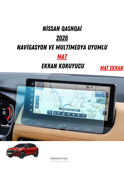 Nissan Qashaqai 2026 Navigasyon ve Multimedya Uyumlu Mat Ekran Koruyucu