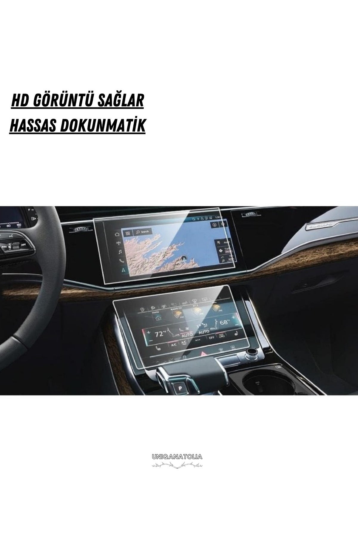 Audi Q7 2025 Navigasyon,Multimedya ve Alt Kontrol Paneli Uyumlu Nano Ekran Koruyucu