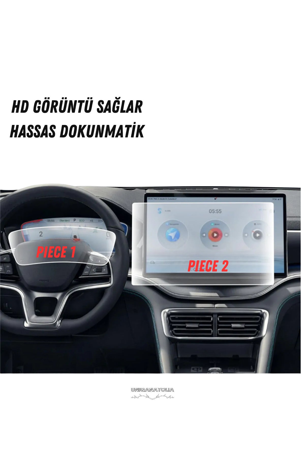 BYD SEAL U DM-İ 2024-2025 Hayalet Gösterge ve Multimedya Uyumlu Set Nano Ekran Koruyucu