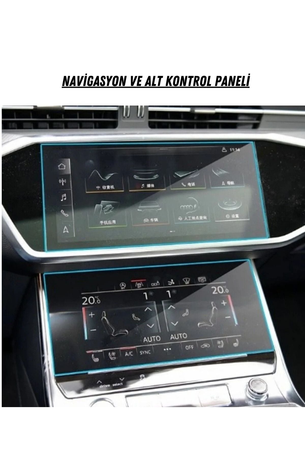 Audi A7 Navigasyon ve Alt Kontrol Paneli Nano Ekran Koruyucu