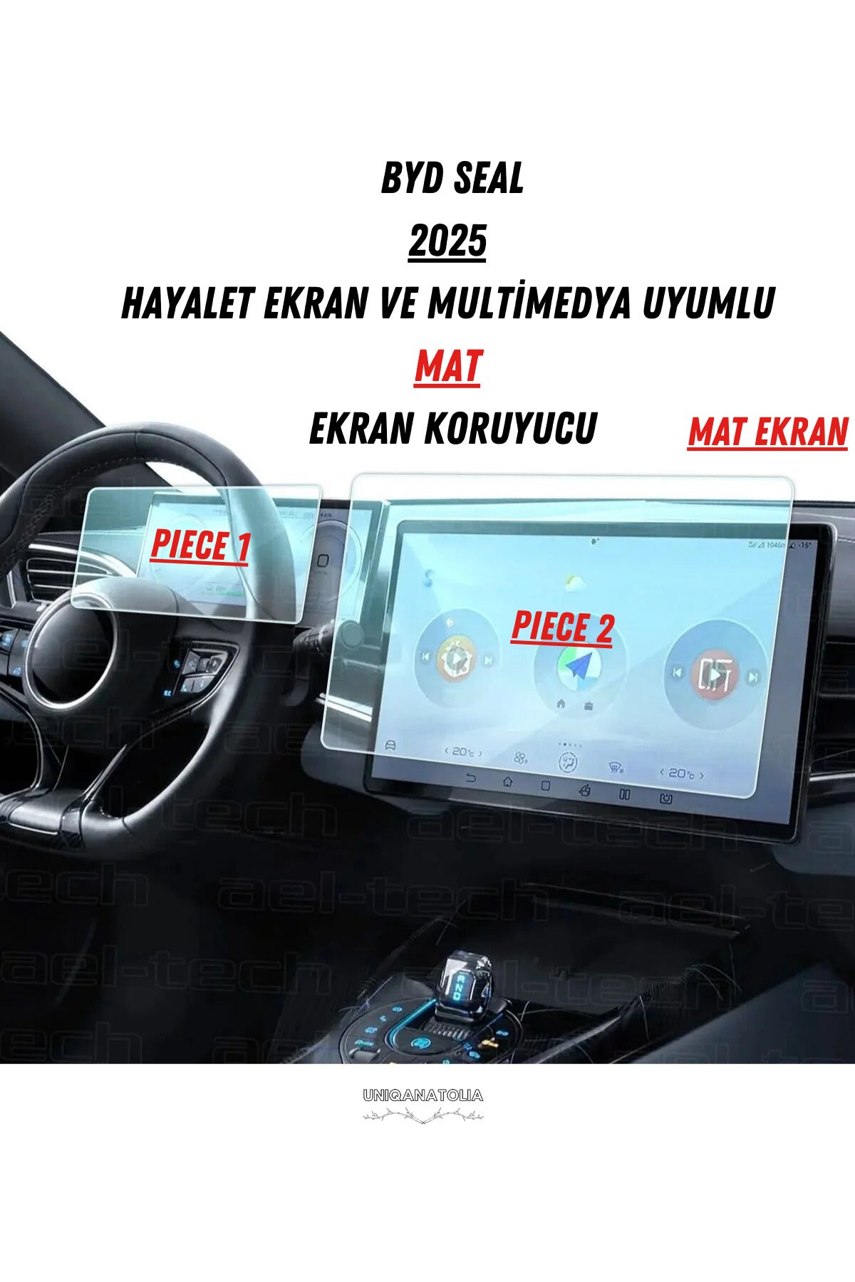 BYD SEAL 2025 Hayalet Ekran ve Multimedya Uyumlu Set Mat Ekran Koruyucu