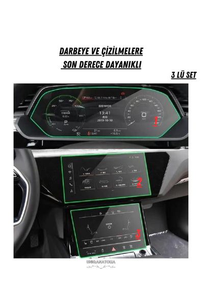 Audi E-tron 2022 2023 Gösterge Ve Multimedya Çift Ekran Uyumlu Nano Ekran Koruyucu
