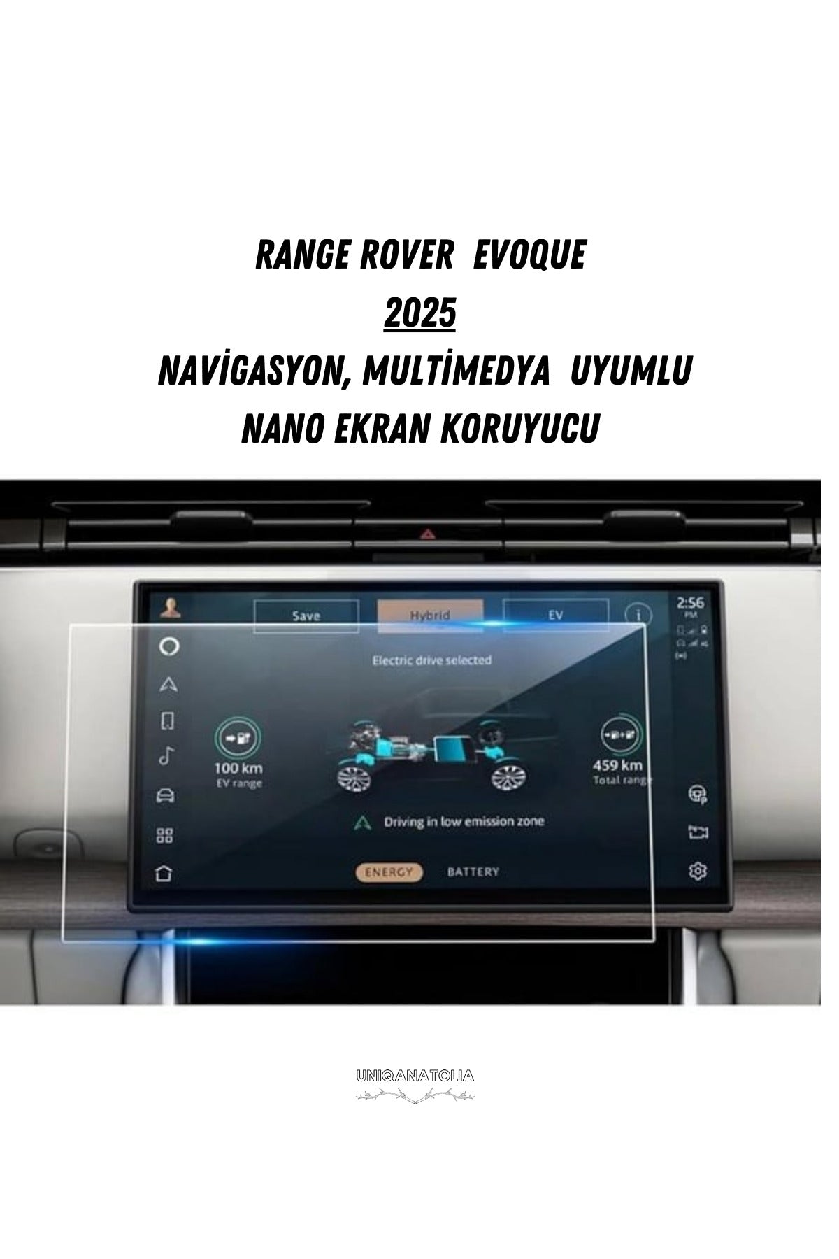 Range Rover 2025 Evoque Navigasyon ve Multimedya Uyumlu Mat Ekran Koruyucu