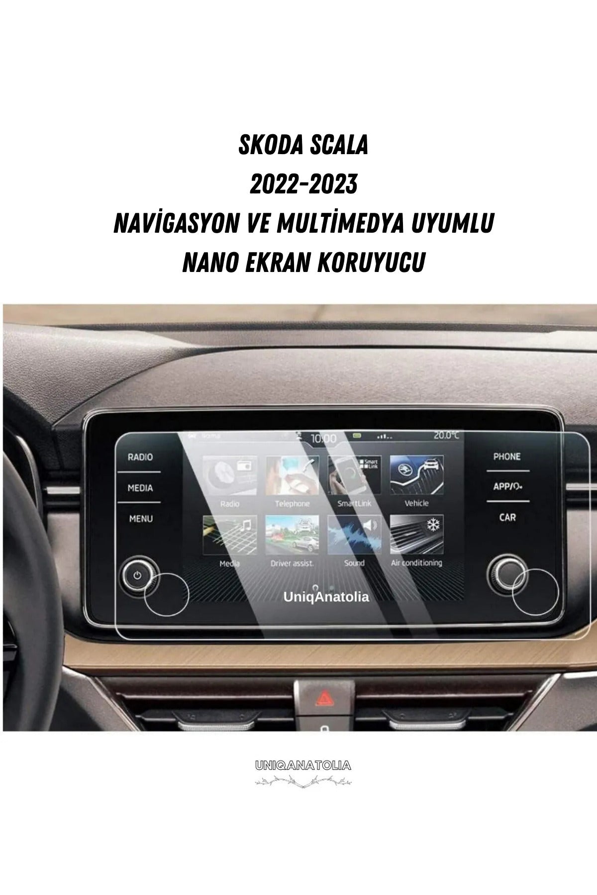 Skoda Scala 2022-2023 Navigasyon Ve Multimedya Nano Ekran Koruyucu
