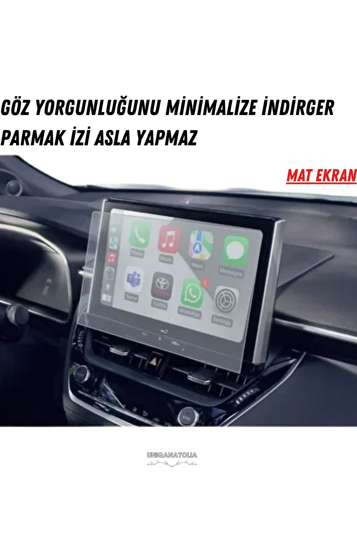 Toyota Corolla Cross 2025 Navigasyon ve Multimedya Uyumlu Mat Ekran Koruyucu