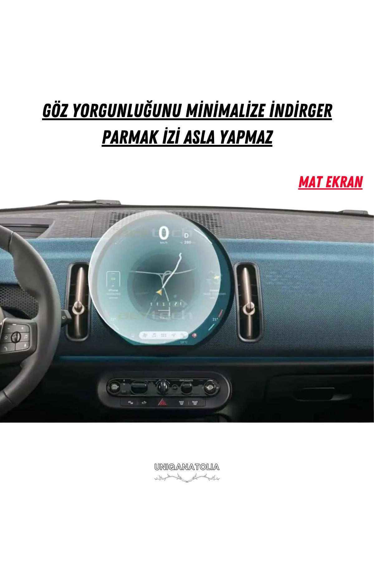Mini Cooper/Countryman 2024 Navigasyon ve Multimedya Uyumlu Mat Ekran Koruyucu