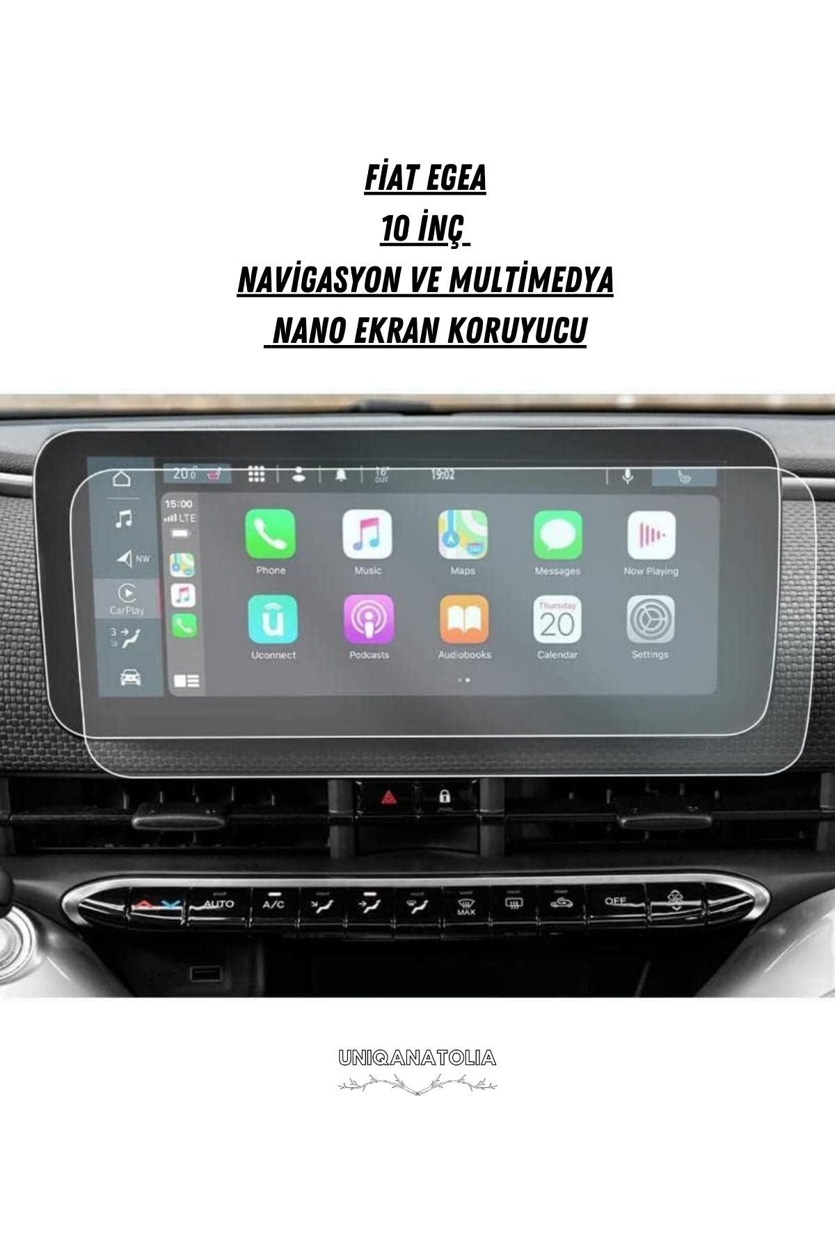 Fiat Egea 10 İnç Navigasyon ve Multimedya Uyumlu Nano Ekran Koruyucu
