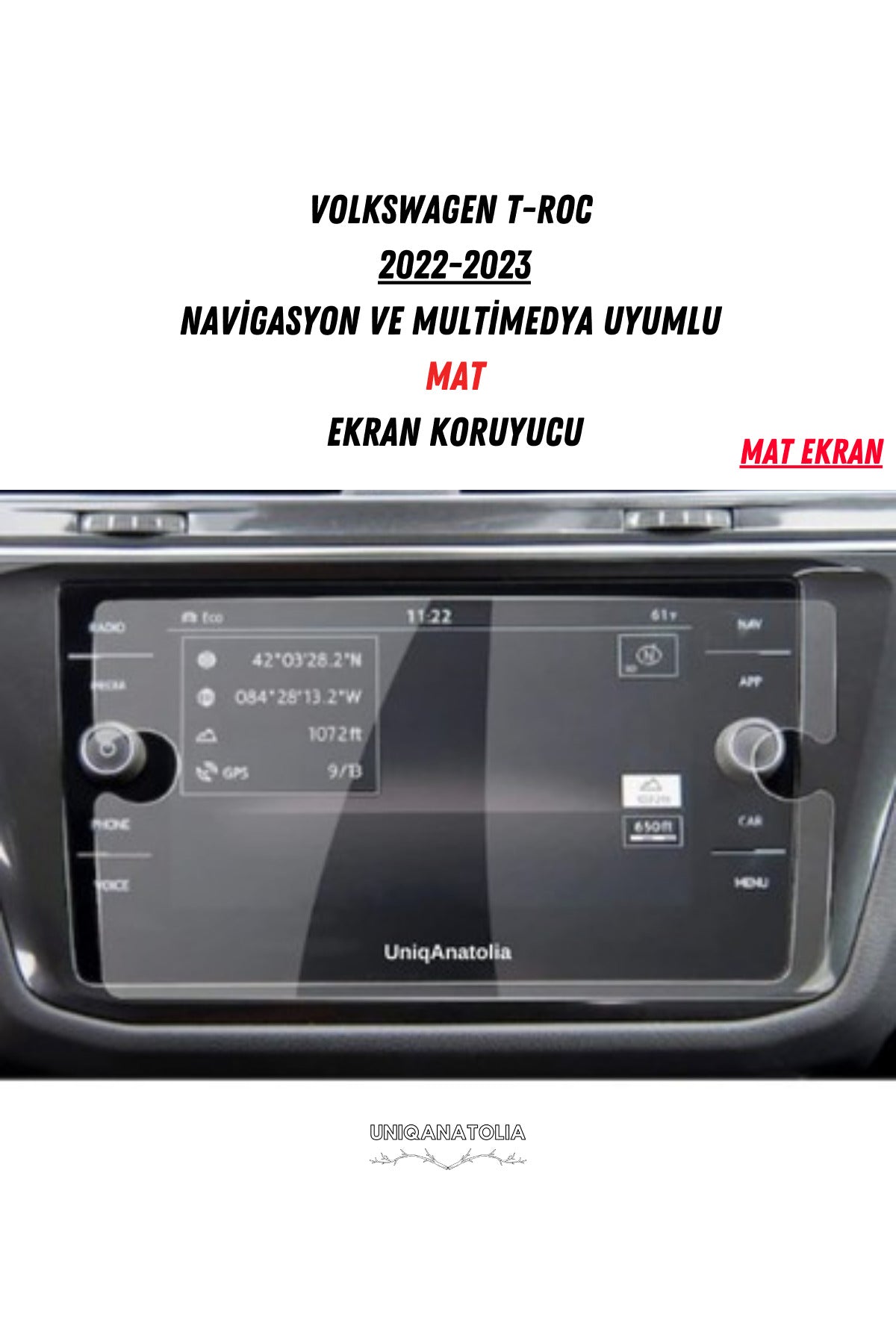Volkswagen T-Cross Navigasyon ve Multimedya Uyumlu Nano Ekran Koruyucu